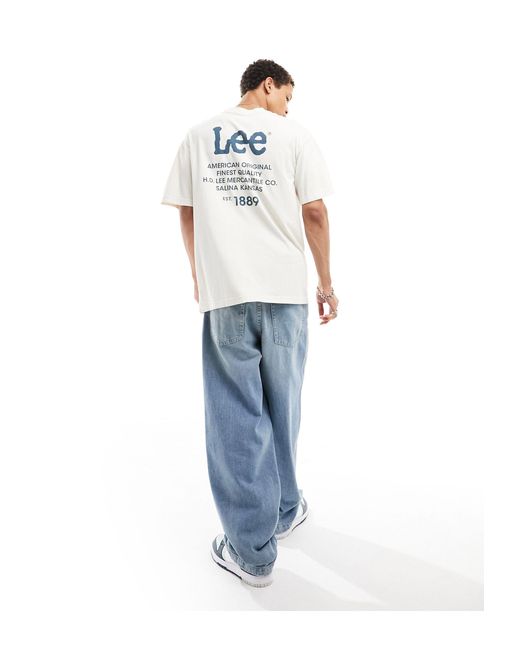 Camiseta color suelta con logo estampado en la espalda Lee Jeans de hombre de color White