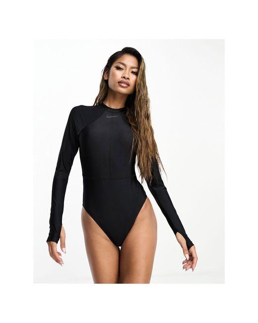 Nike Black – fusion – langärmliger badeanzug