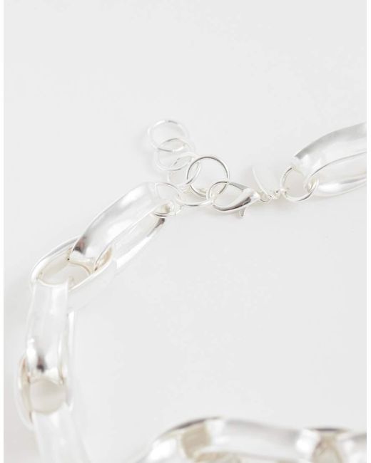 Mango White Chunky Chain Necklace