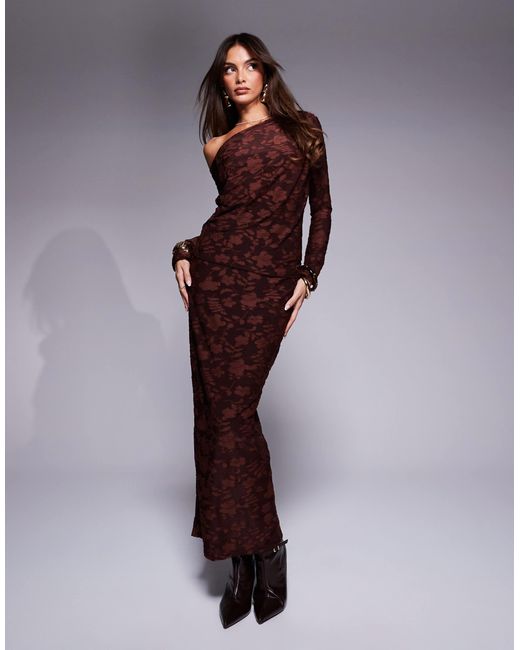 River Island Purple – midirock aus floralem ausbrennersamt