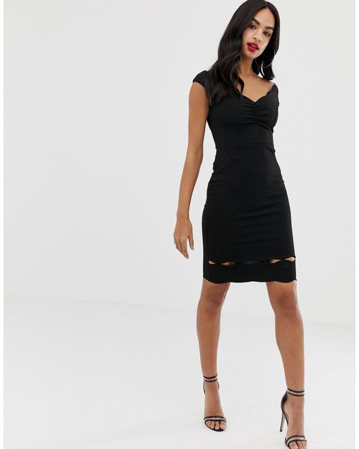 Lipsy Bardot Dress black Lyst Australia