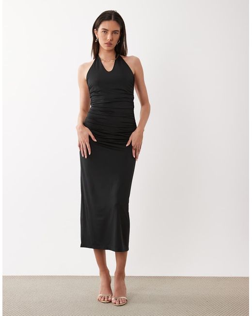 ONLY White Halterneck Slinky Midaxi Dress