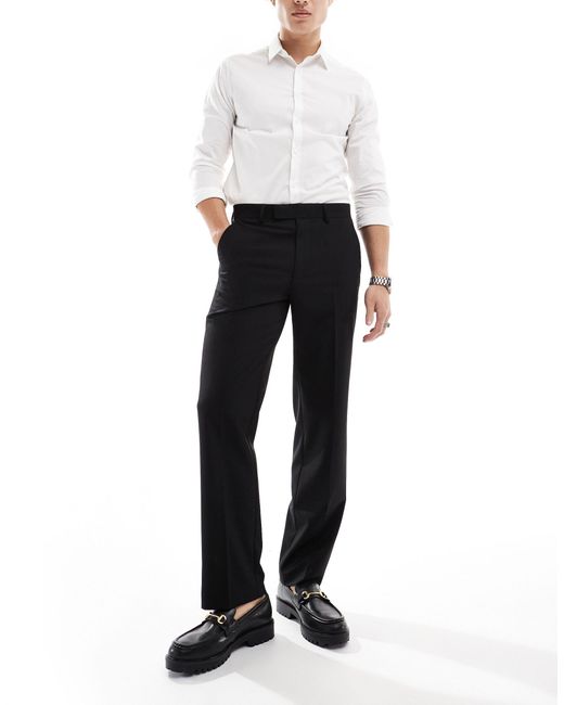 ASOS Gray Straight Tuxedo Suit Pants for men