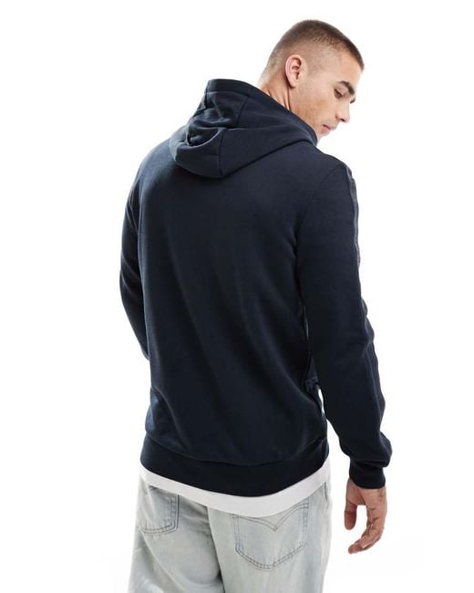 Lyle & Scott Blue Taped Sleeve Drawstring Hoodie for men