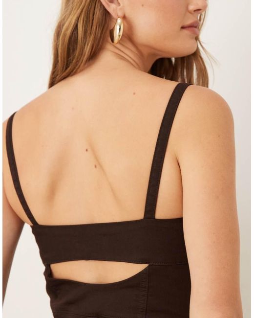 ASOS Natural Denim Midaxi Dress