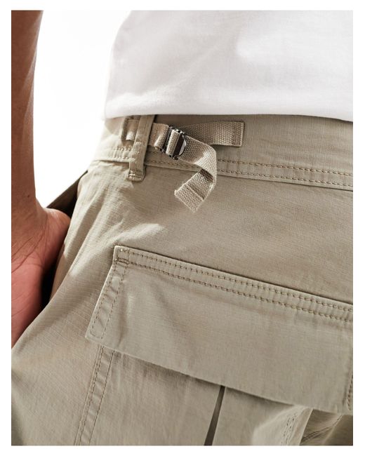 Bershka Ripstop Cargo Pants in Natural for Men Lyst