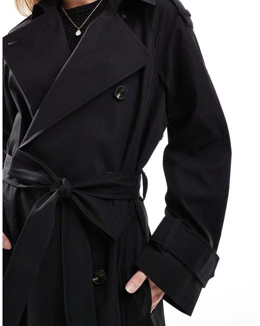 ASOS Black Longline Trench Coat