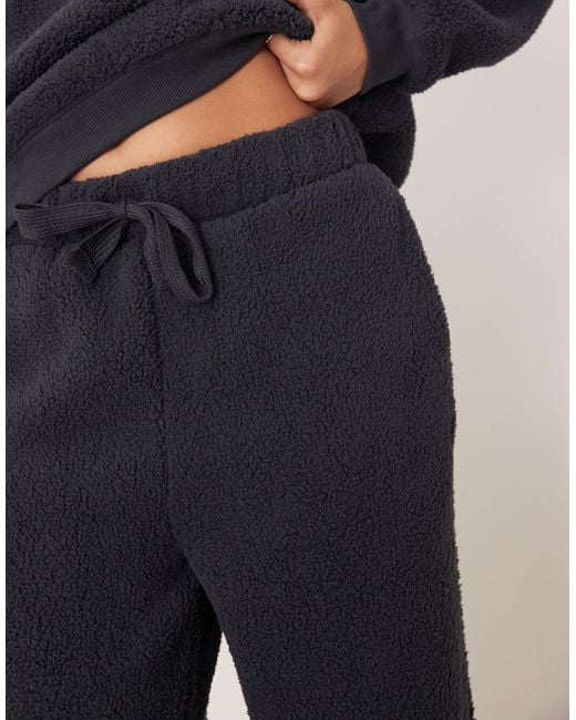 ASOS Blue Lounge Cuddly Crew Neck Sweatshirt & Wide Leg Pants Set
