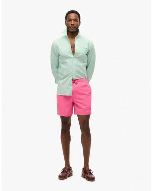 Superdry Pink Essential 17-Inch Swim Shorts for men