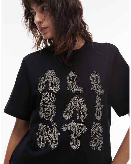 AllSaints Black Lisa Embellished Tee