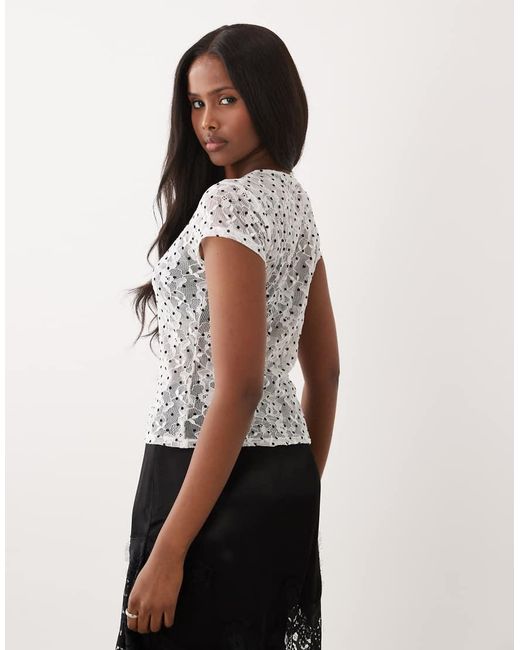 ASOS White Button Down Cap Sleeve Top