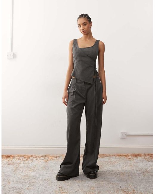 Weekday Black Co-ord Wrap Top