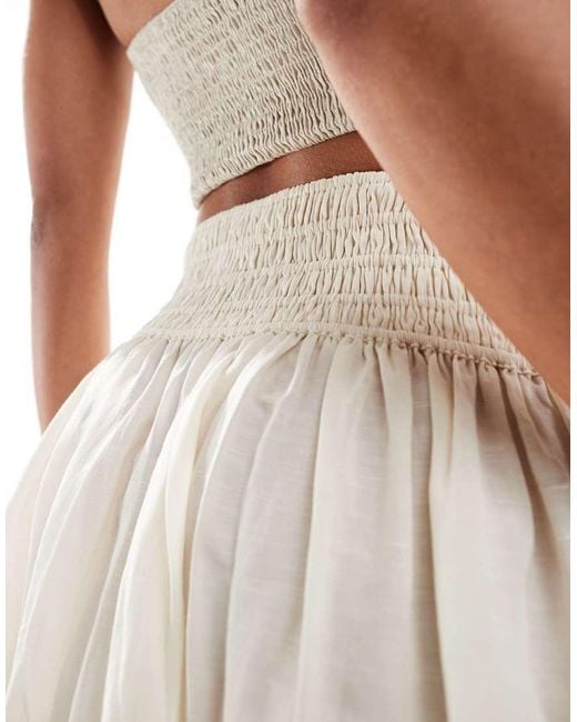 & Other Stories White Maxi Skirt With Ruched Basque