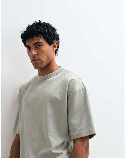 ASOS Gray Breathemax Heavyweight Oversized T-Shirt for men