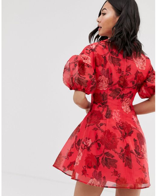 Onefa New Womens Dress Fashion Short Sleeve Colorblock A-Line Pocket Mini Dress Red, S