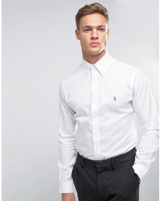 Polo Ralph Lauren Slim Fit Non Iron Shirt In White for men