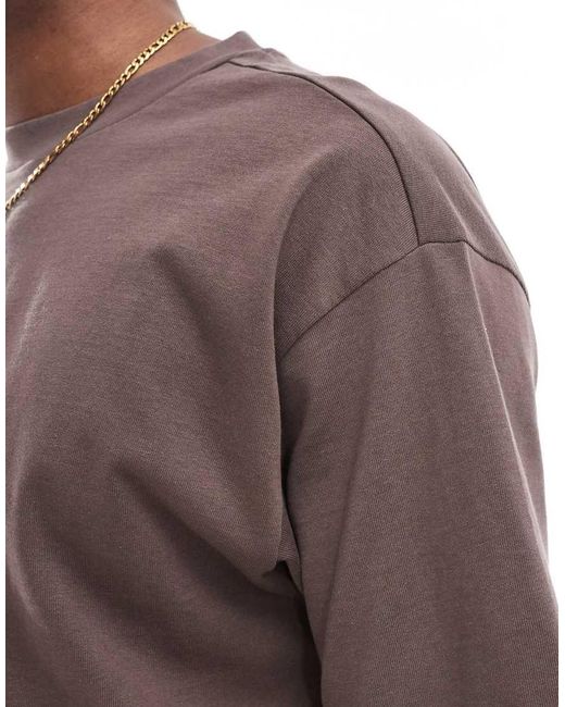 Cotton On Brown Box Fit Plain T-Shirt for men