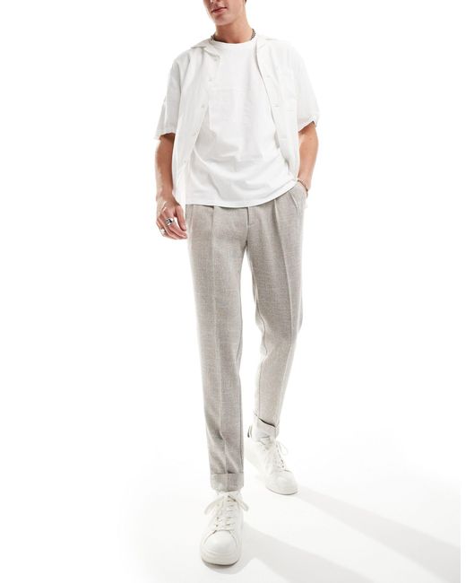 ASOS White Smart Slim Fit Chino Trousers for men