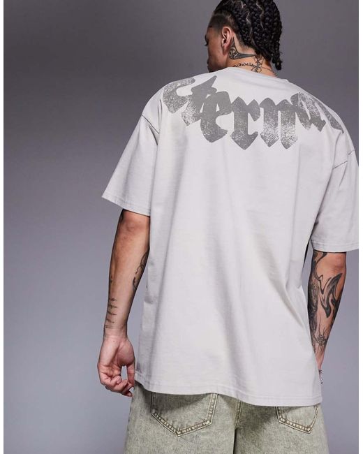 Camiseta Con Estampado Gráfico De -Neutro Liquor N Poker de hombre de color Gray
