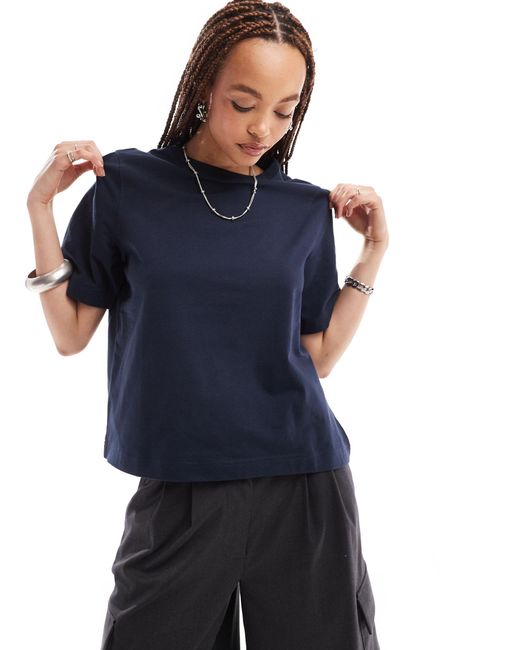 Perfect - t-shirt coupe carrée - foncé Weekday en coloris Blue