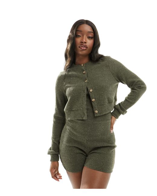 ASOS Green 2 In 1 Supersoft Unitard With Cardigan In
