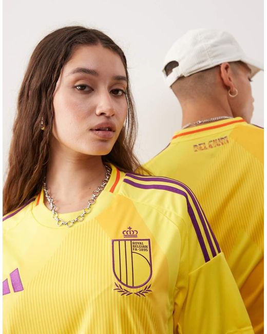 Adidas Originals Yellow Adidas Football Belgium 2025 Away Shirt