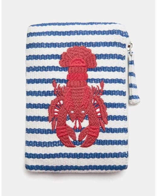 Pull&Bear White Striped Lobster Coin Purse