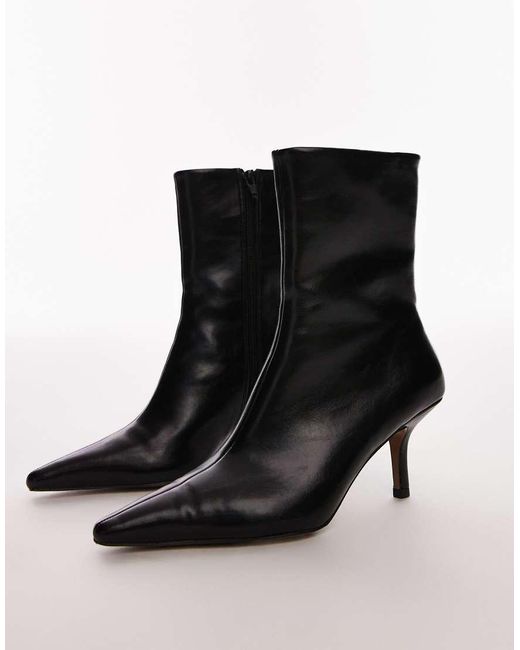 TOPSHOP Natalia High Heeled Ankle Boots in Black Lyst UK