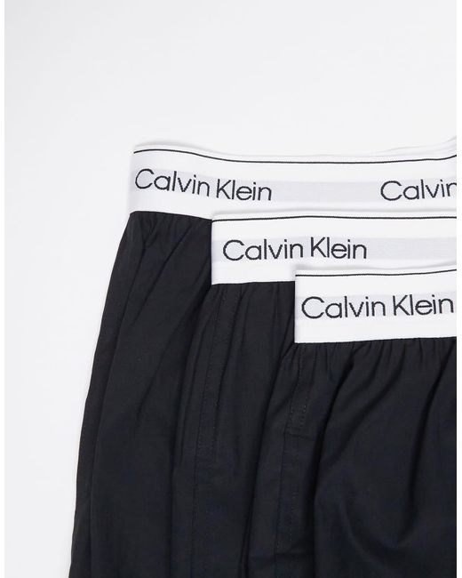 Calvin Klein Black Icon Cotton Stretch 3 Pack Relaxed Boxers for men