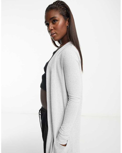 Noisy May White Lightweight Longline Cardigan