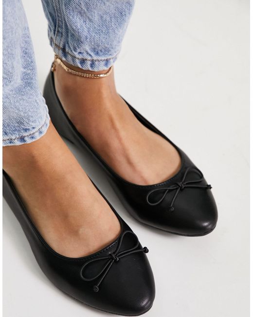 Wide black store ballet flats