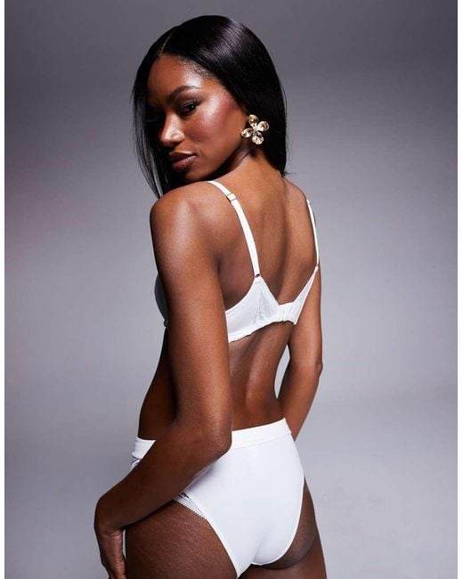KBX White Charlotte Padded Plunge Bra
