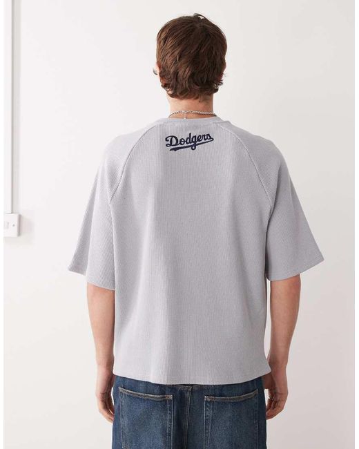 Camiseta Blanca Extragrande De Los La Dodgers De Punto Gofrado De KTZ de hombre de color Gray