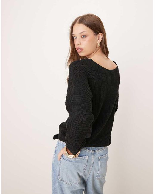 Jdy Black Reversible Rib Knitted Jumper