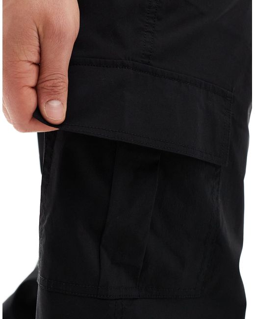 SELECTED Black Wide Barrel Fit Cargo Trouser for men