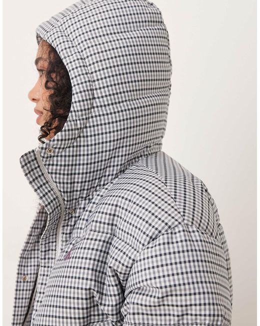 Calvin Klein Gray – kastige, karierte daunen-pufferjacke