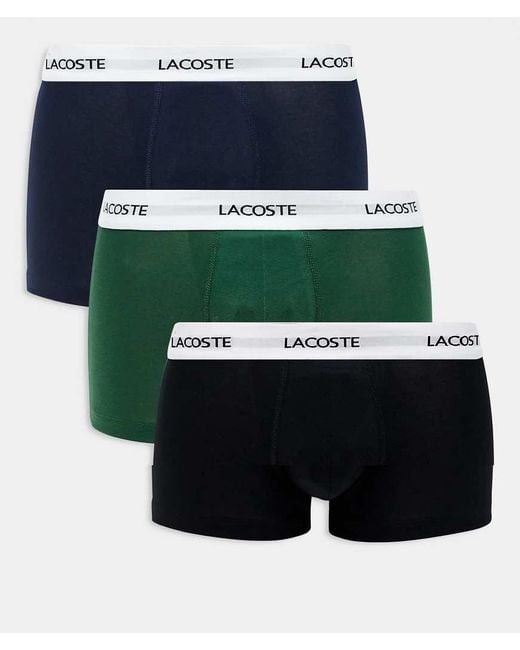 Lacoste Green 3 Pack Trunks for men