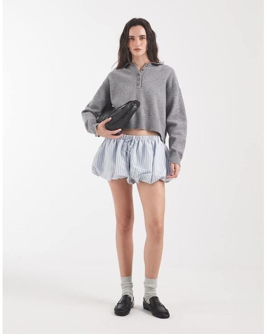 ASOS Gray Bubble Hem Shorts
