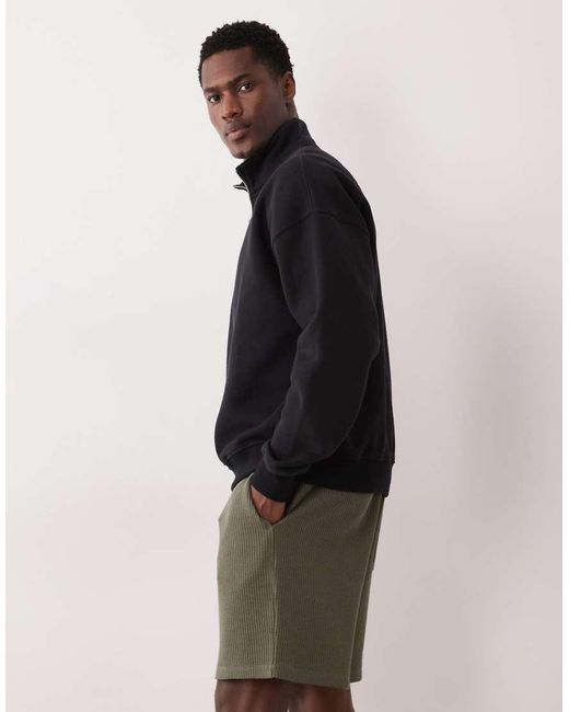 ASOS Blue Oversized Waffle Texture Jersey Shorts for men