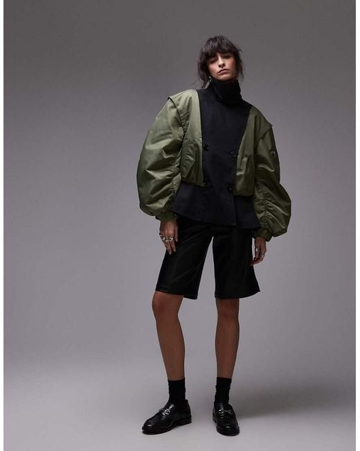 ASOS Gray Deconstructed Bomber Jacket