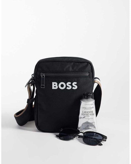 Boss Black Boss Catch Logo Zip Crossbody Bag for men