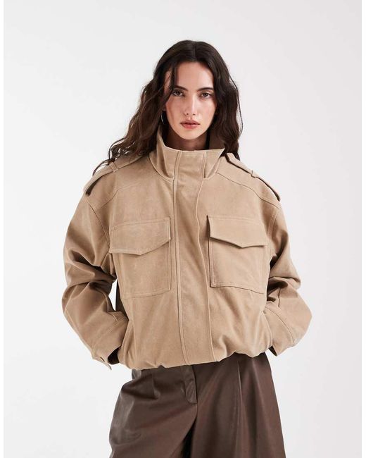 BRONZE SNAKE Natural Alegra Funnel Neck Jacket