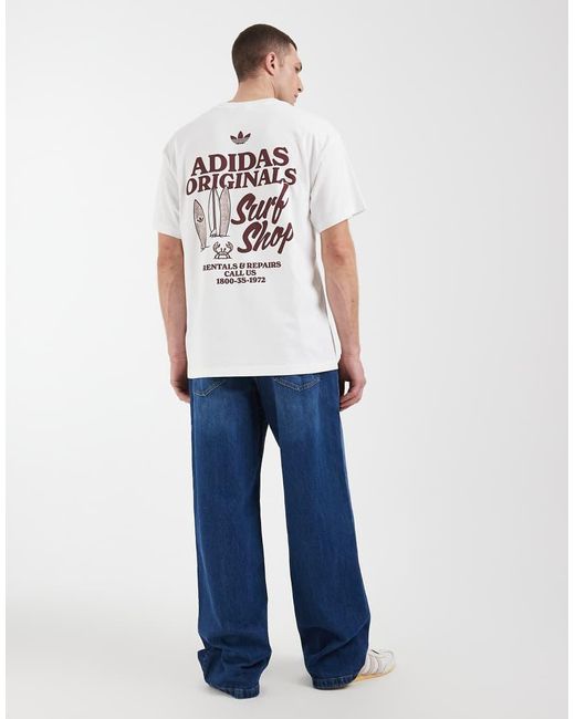 Adidas Originals White Surf Shop Graphic T-shirt