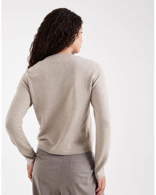ONLY White Round Neck Knitted Top