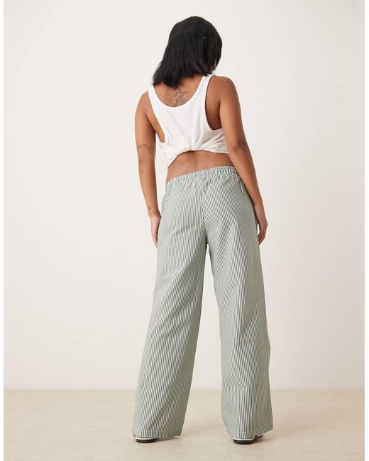 JDY Petite Green Seersucker Trousers