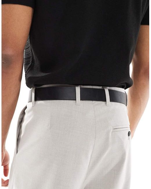 ASOS White Smart Faux Leather Belt With Buckle for men