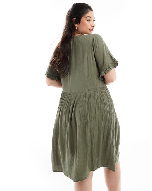 Yours Green Tie Front Midi Dress
