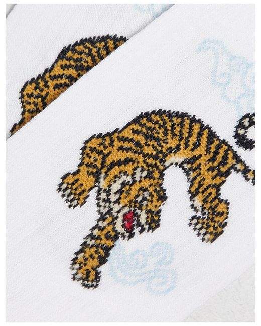 Calcetines s con tigre bordado ASOS de hombre de color White