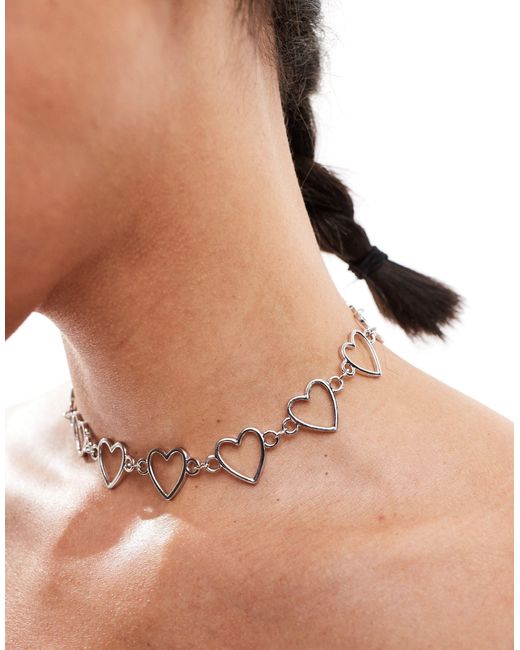 ASOS Natural Choker Necklace With Heart Design