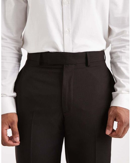 ASOS Black Straight Leg Suit Trousers for men